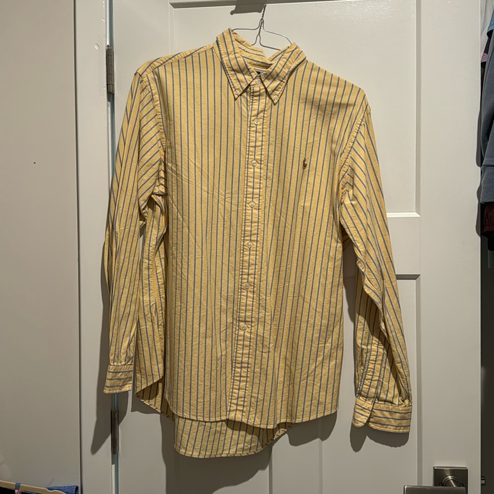 Yellow and Blue Ralph Lauren Dress Shirt